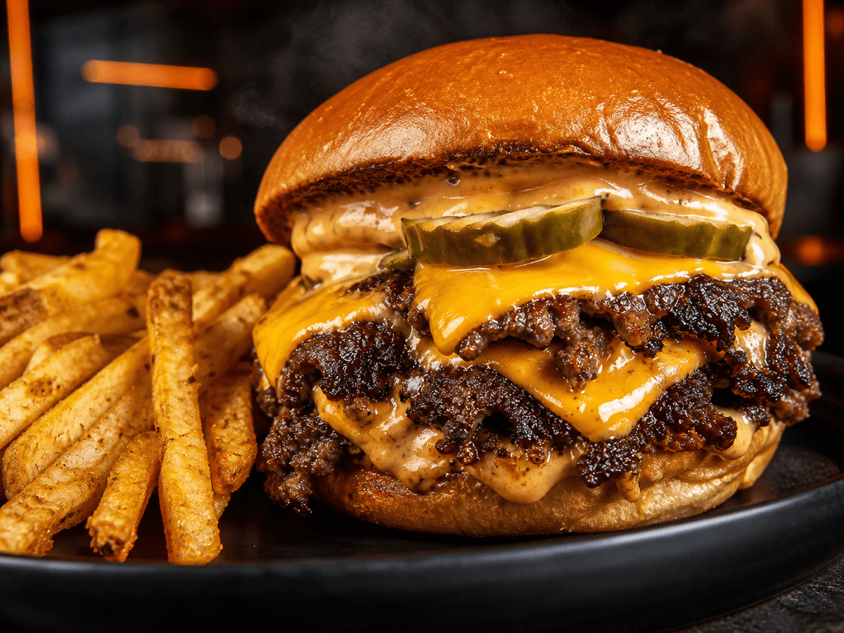 Double Smash Burger at Burger Republic